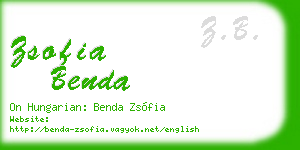 zsofia benda business card