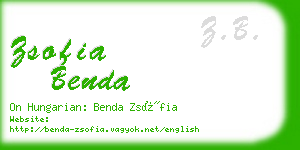 zsofia benda business card